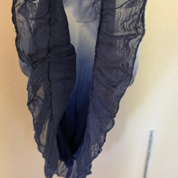 Bella France Silky Med top. Sequin Cotton attached undershirt. OMBRE blue/white - Picture 6 of 9